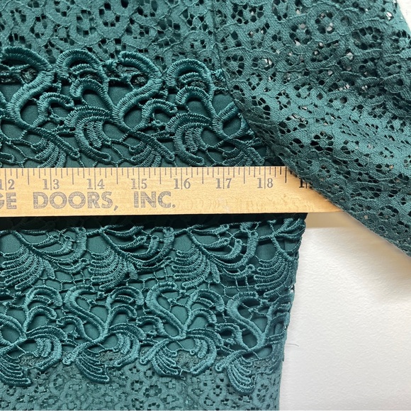 Ann Taylor Womens Blouse Shirt Green Short Sleeve Popover Lace Size Small - Picture 10 of 11